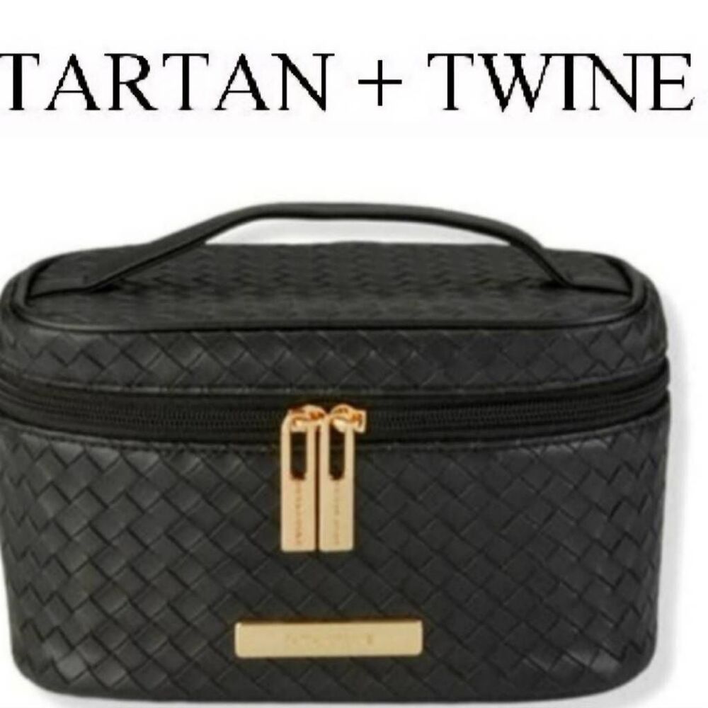 Tartan‎ & Twine Woven Train Case Set- Black